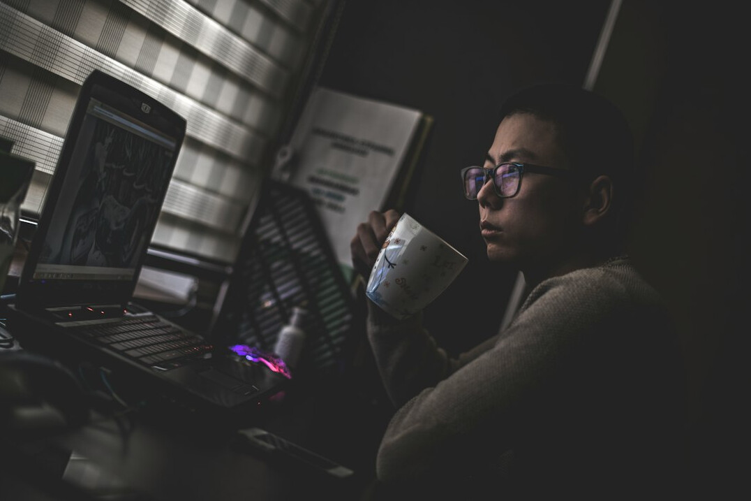 person studying programming at home