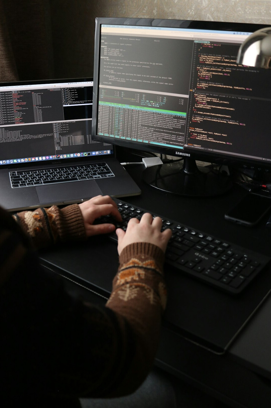 person learning coding