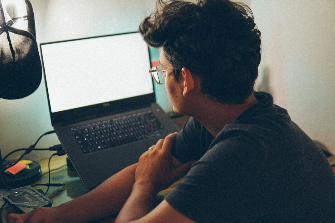 person studying programming at home